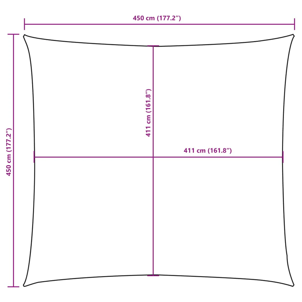 solsejl 4,5x4,5 m firkantet oxfordstof orange - Image 9
