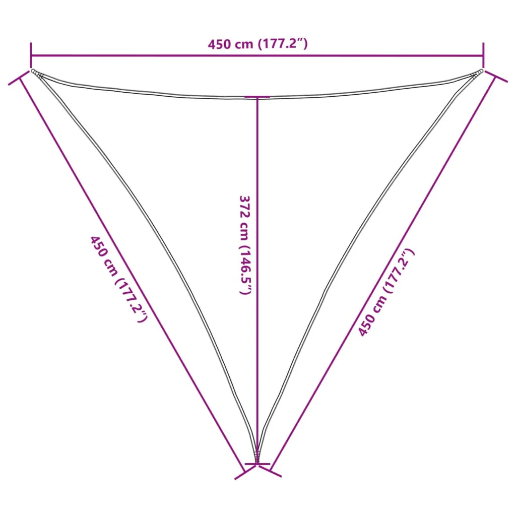 solsejl 4,5x4,5x4,5 m oxfordstof trekantet hvid - Image 9