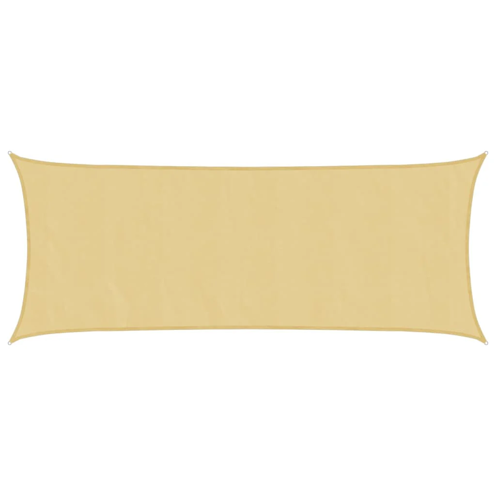 solsejl 5x2 m 100 % polyesterstof sandfarvet - Image 2