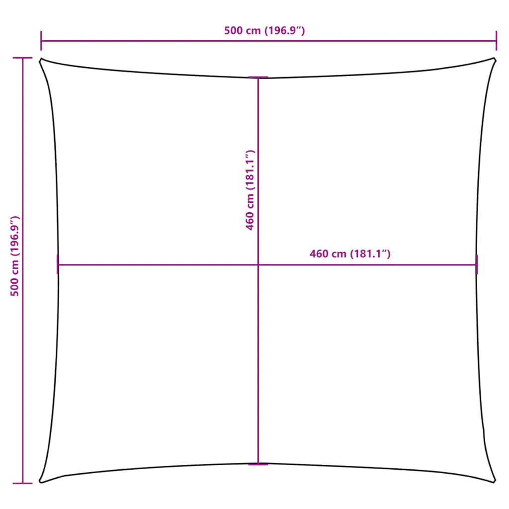 solsejl 5x5 m firkantet oxfordstof brun - Image 9