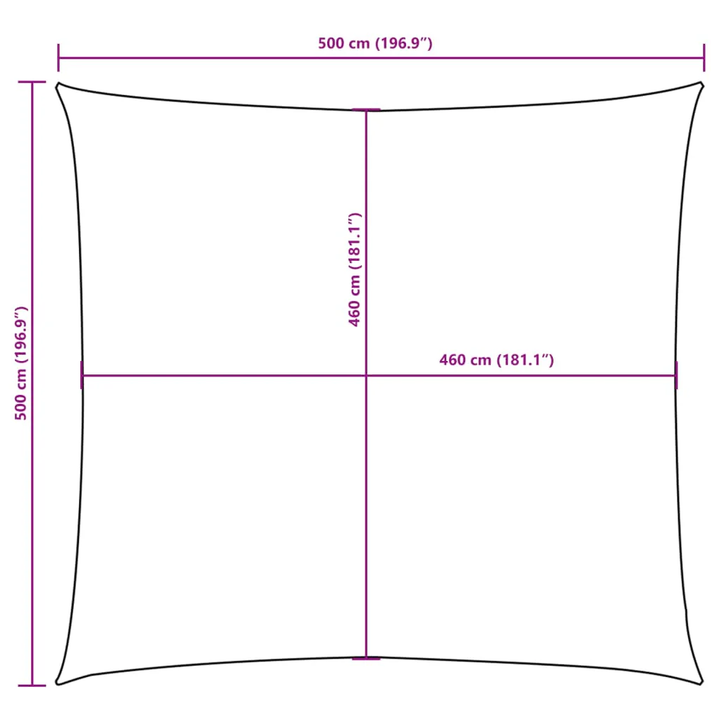 solsejl 5x5 m firkantet oxfordstof hvid - Image 9