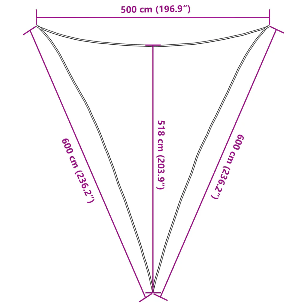 solsejl 5x6x6 cm HDPE 160 g/m² sort - Image 9