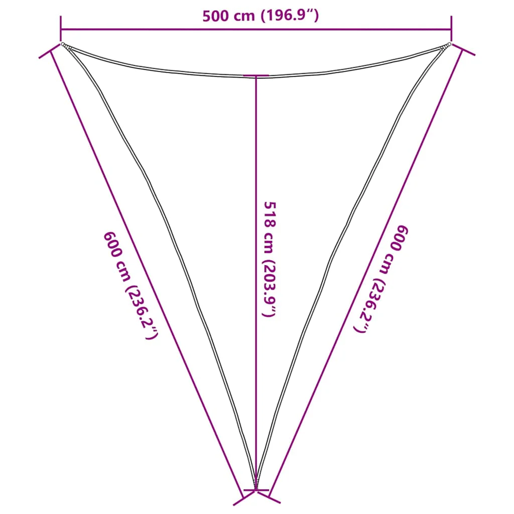 solsejl 5x6x6 m 160 g/m² trekantet HDPE sandfarvet - Image 9