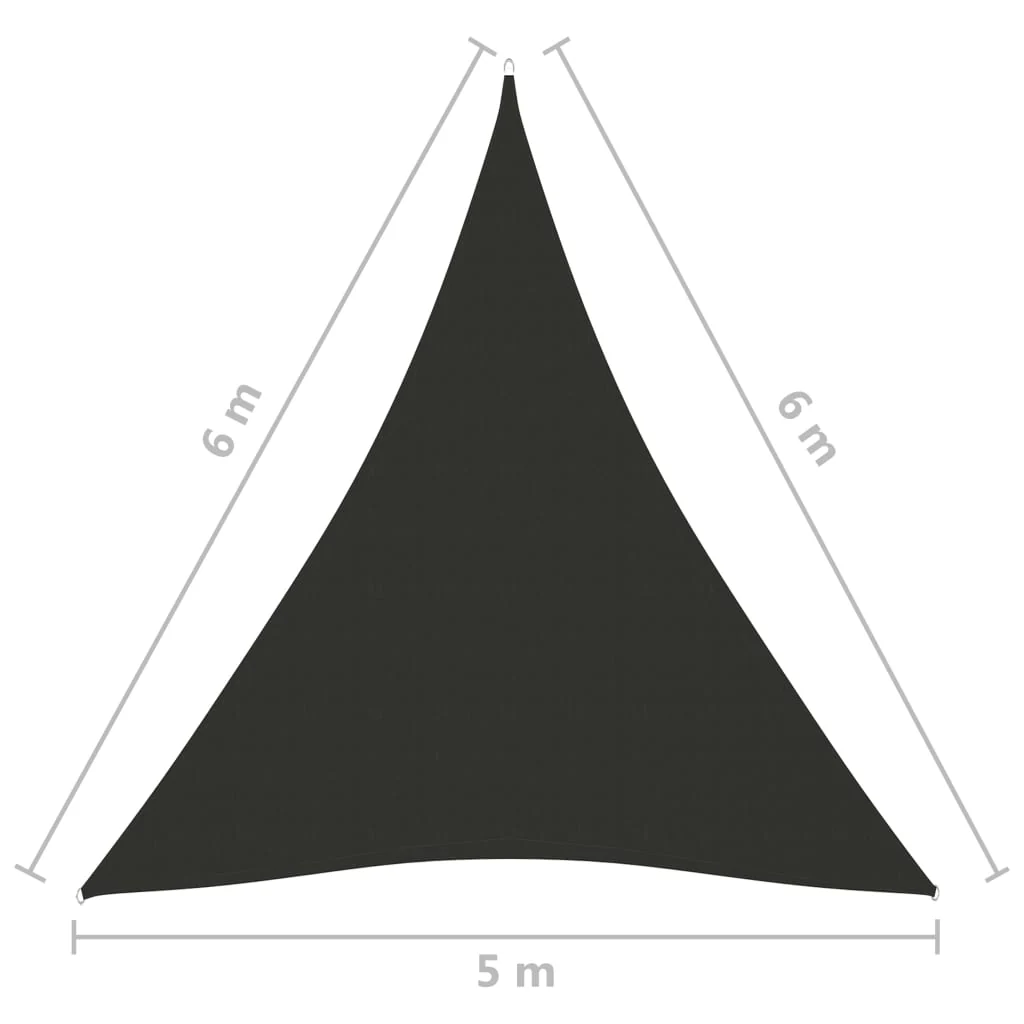 solsejl 5x6x6 m oxfordstof trekantet antracitgrå - Image 7