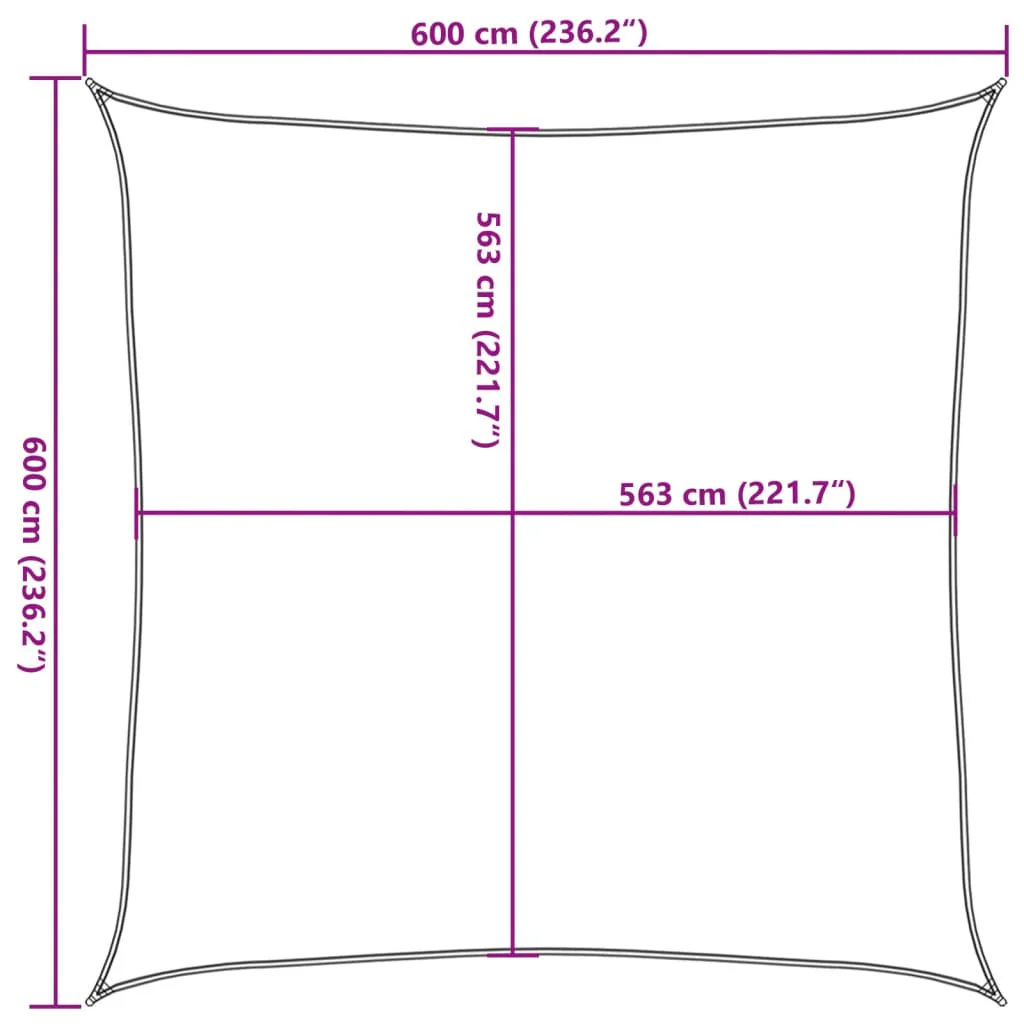 solsejl 6x6 m 100 % polyesterstof sandfarvet - Image 9