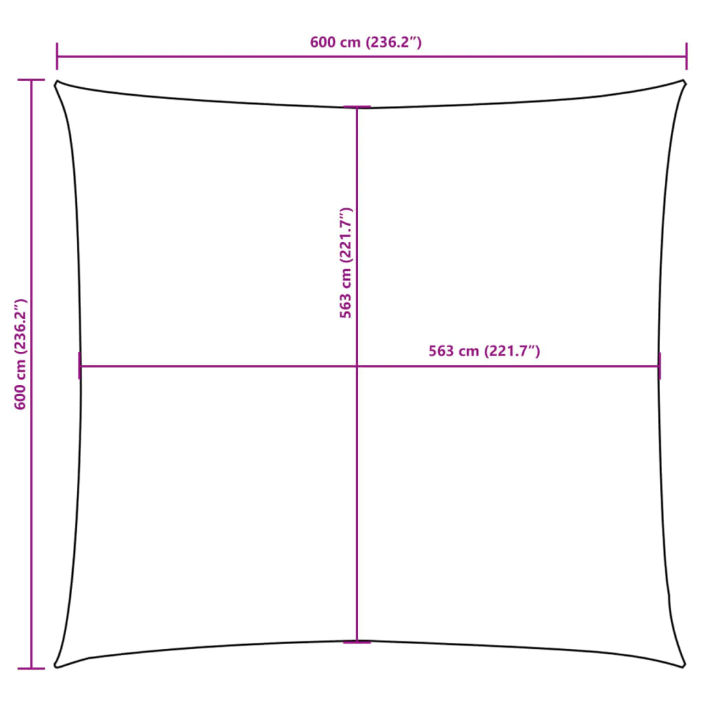 solsejl 6x6 m firkantet oxfordstof beige - Image 9