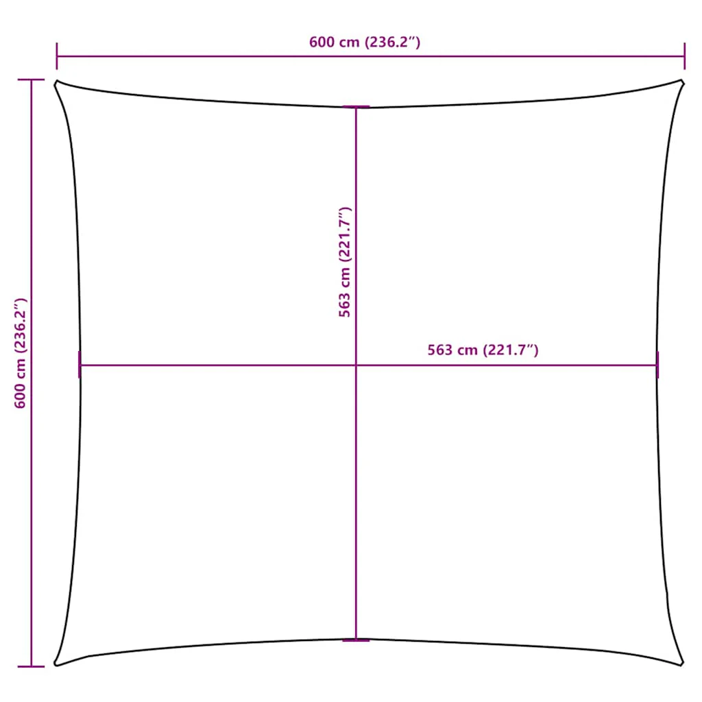 solsejl 6x6 m firkantet oxfordstof gul - Image 9