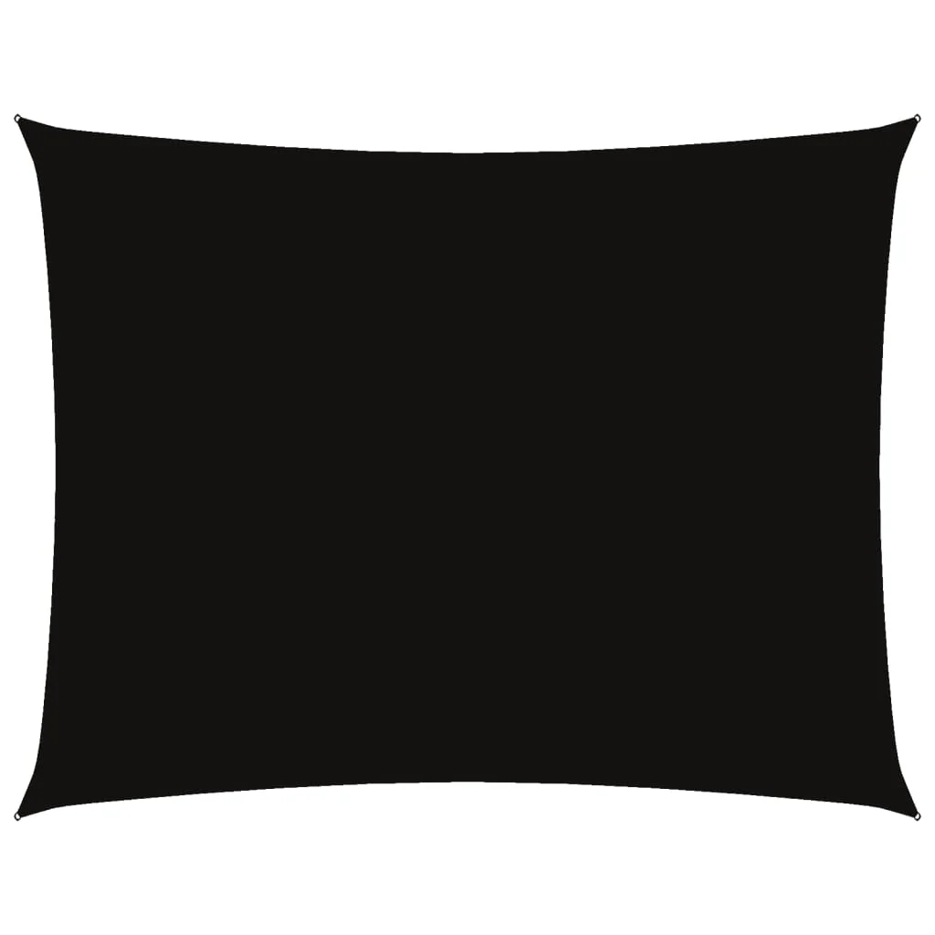 solsejl 6x7 m rektangulær oxfordstof sort - Image 2