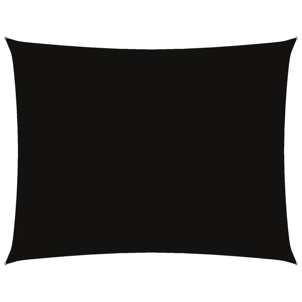 solsejl 6x8 m rektangulær oxfordstof sort - Image 2