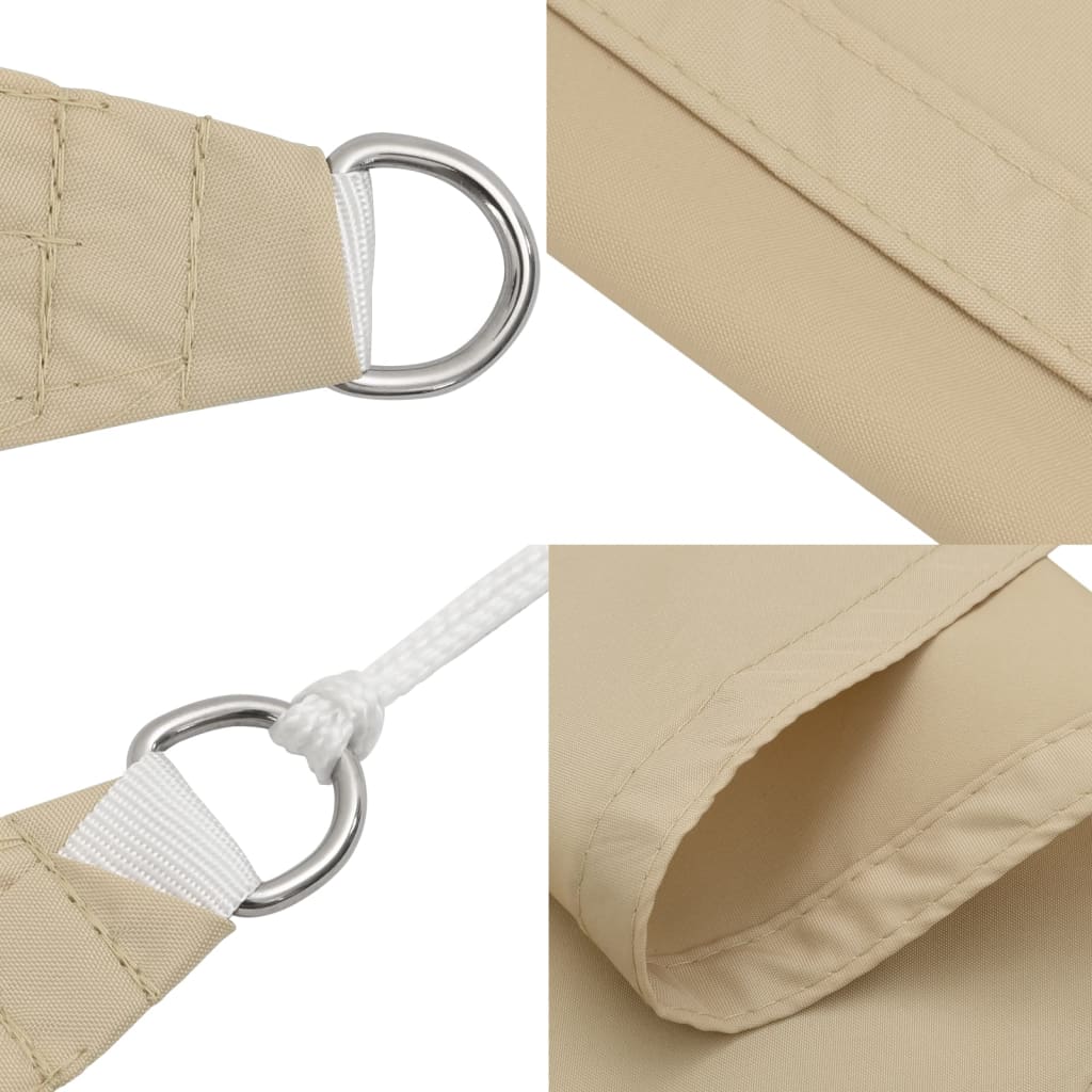 solsejl 7x5x5 m 100 % polyesterstof beige - Image 6