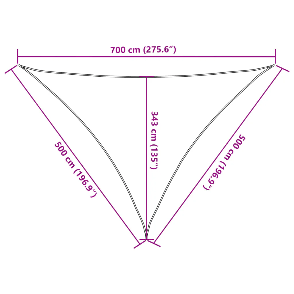 solsejl 7x5x5 m 100 % polyesterstof sandfarvet - Image 9