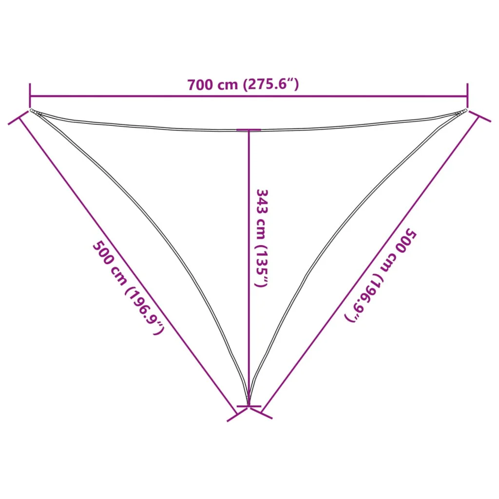 solsejl 7x5x5 m 100 % polyesterstof sort - Image 9