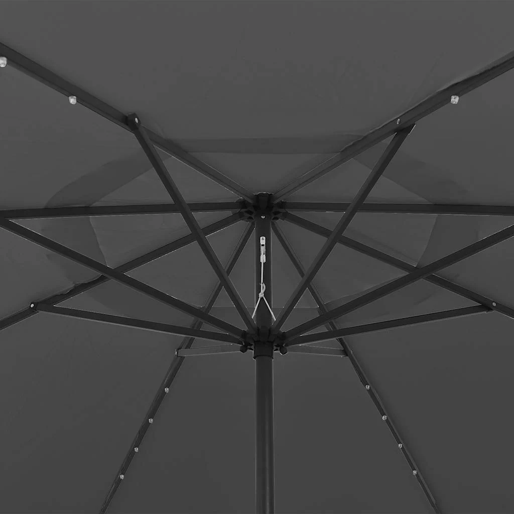 Sonnenschirm mit LED-Beleuchtung 400 cm antracitgrå - Image 4