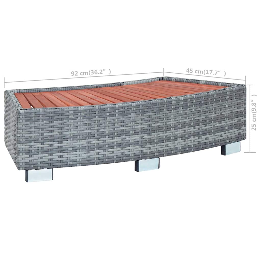 spatrin i polyrattan 92 x 45 x 25 cm grå - Image 9