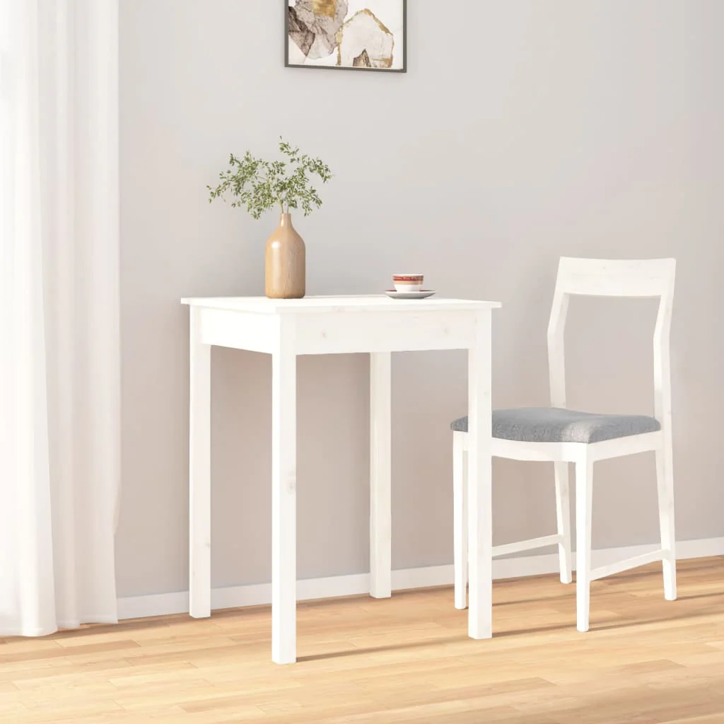 spisebord 55x55x75 cm massivt fyrretræ hvid - Image 5