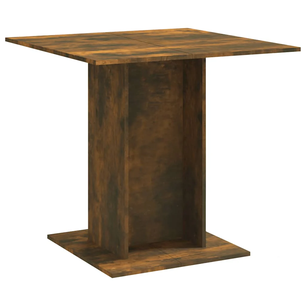 spisebord 80x80x75 cm konstrueret træ røget egetræsfarve - Image 2