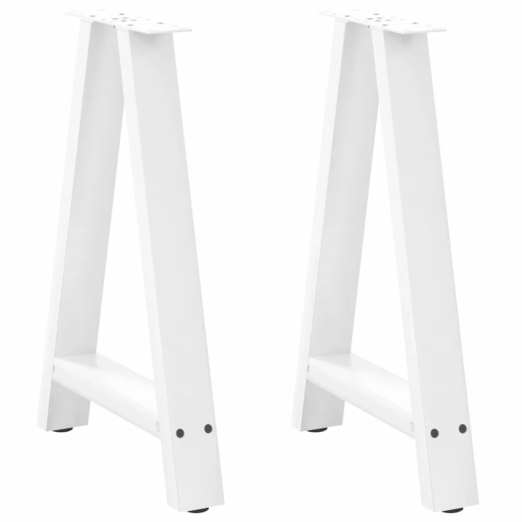 spisebordsben A-formet 2 stk. hvid 60 x (72-73) cm stål