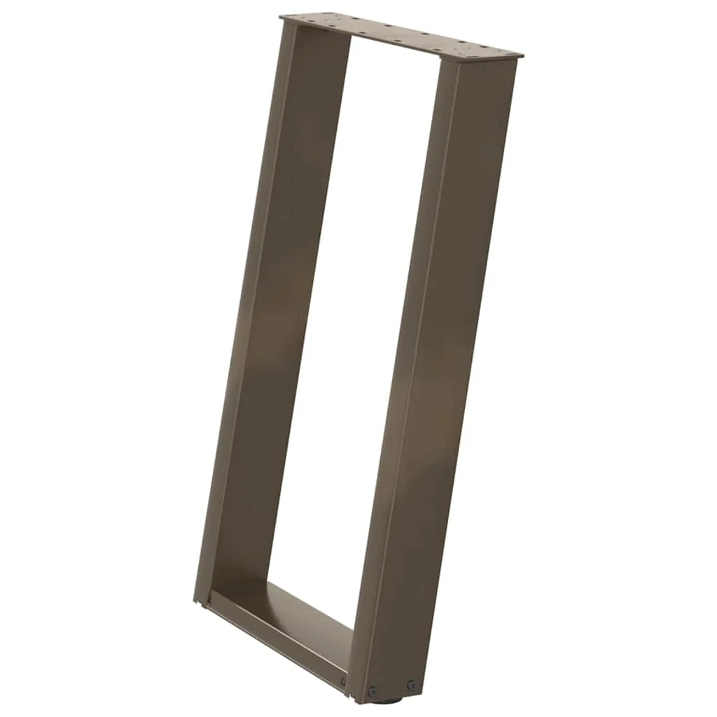 spisebordsben U-formet 2 stk. naturstål 50x(72-73) cm stål - Image 4