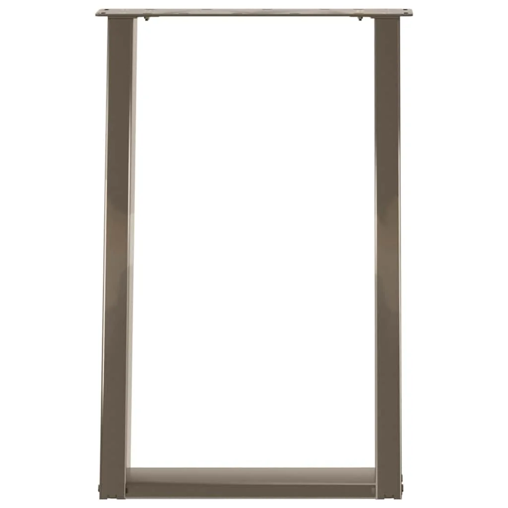 spisebordsben U-formet 2 stk. naturstål 50x(72-73) cm stål - Image 5