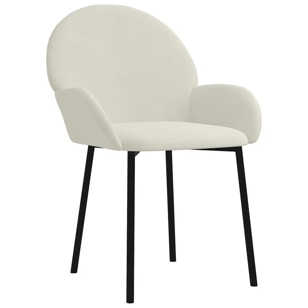spisebordsstole 2 stk. fløjl cremefarvet - Image 3