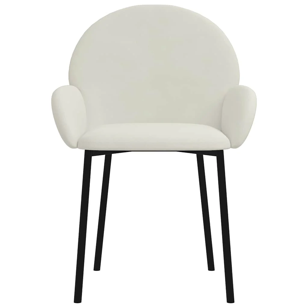 spisebordsstole 2 stk. fløjl cremefarvet - Image 4