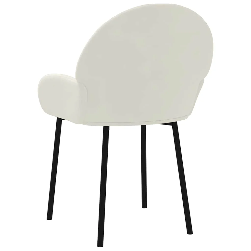 spisebordsstole 2 stk. fløjl cremefarvet - Image 6