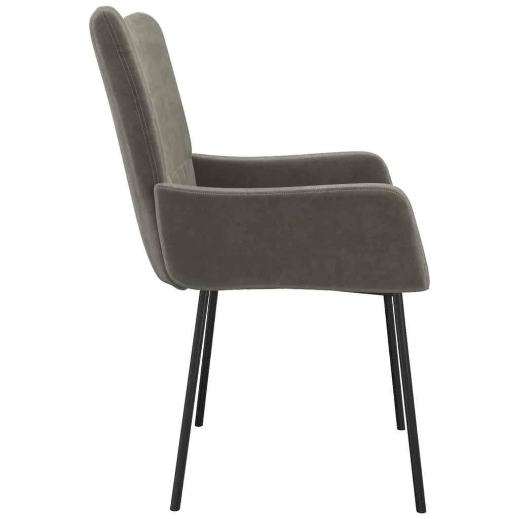 spisebordsstole 2 stk. fløjl mørkegrå - Image 6