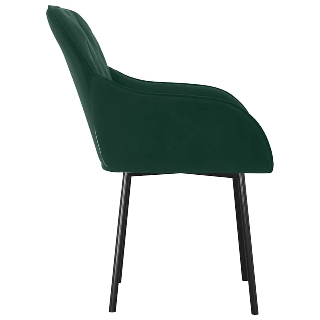 spisebordsstole 2 stk. fløjl mørkegrøn - Image 5
