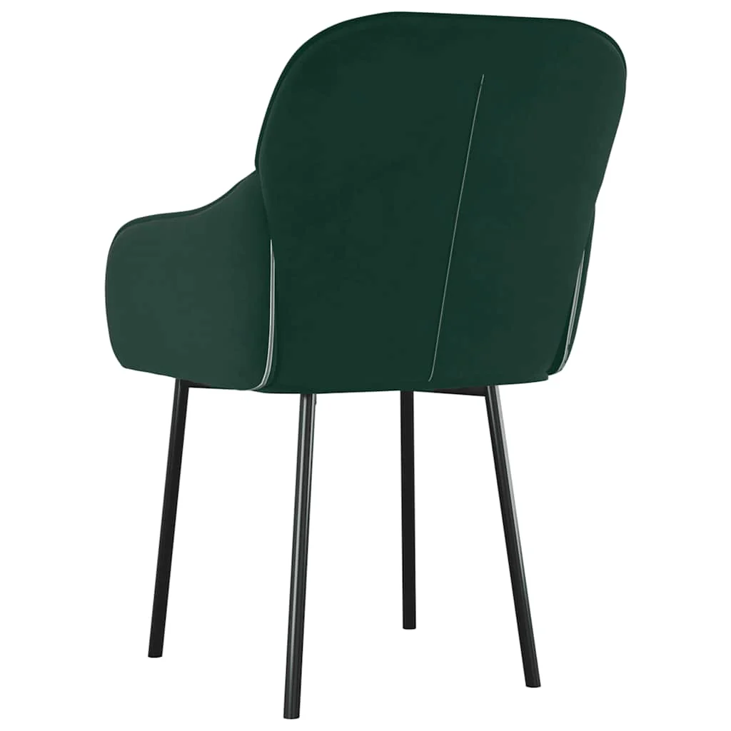spisebordsstole 2 stk. fløjl mørkegrøn - Image 6