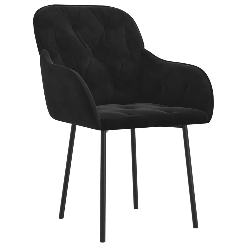 spisebordsstole 2 stk. fløjl sort - Image 3