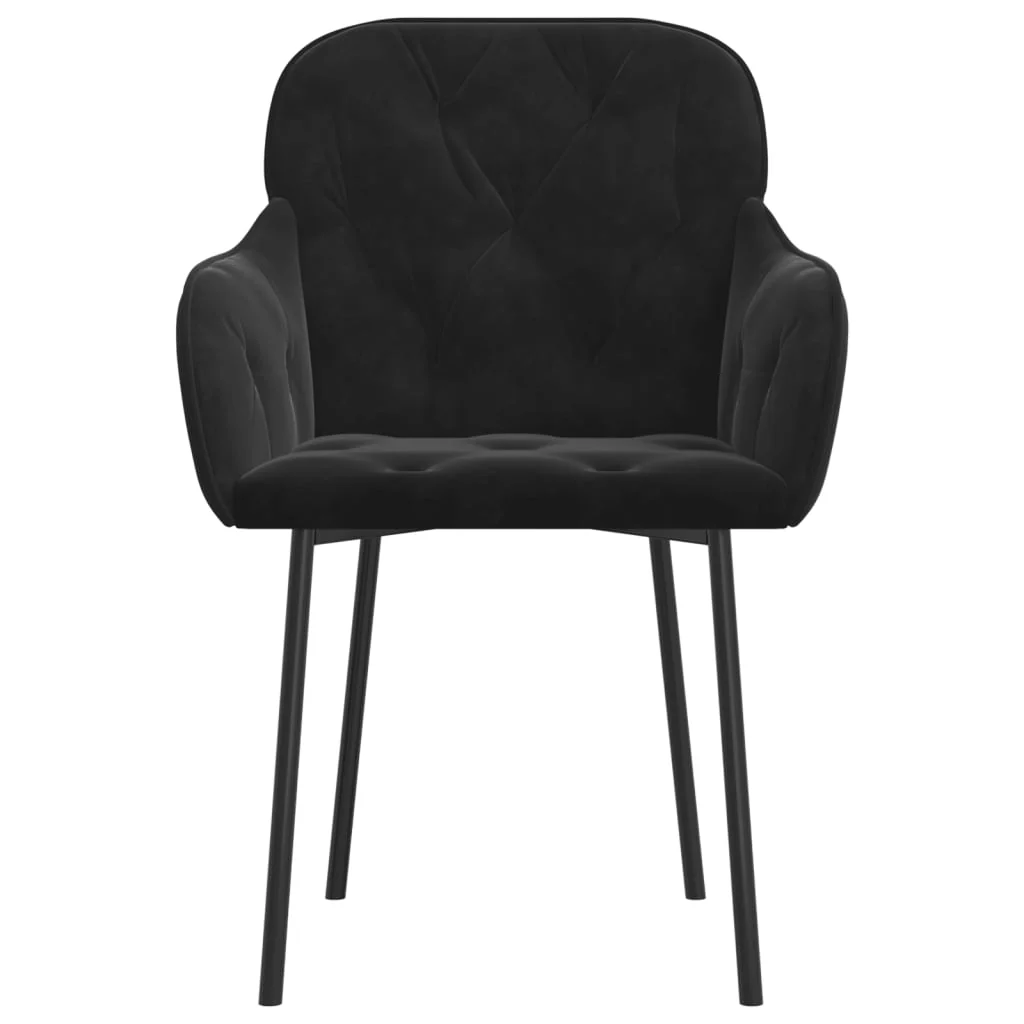 spisebordsstole 2 stk. fløjl sort - Image 4