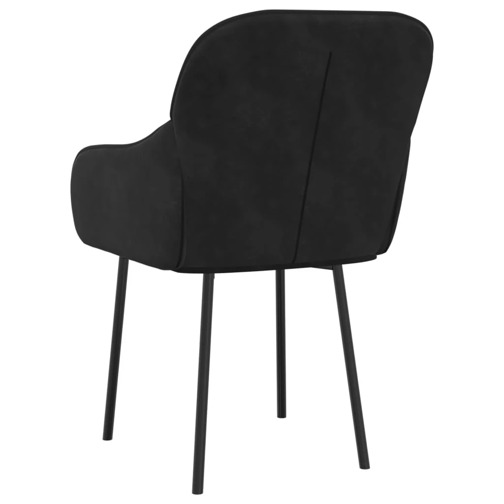 spisebordsstole 2 stk. fløjl sort - Image 6