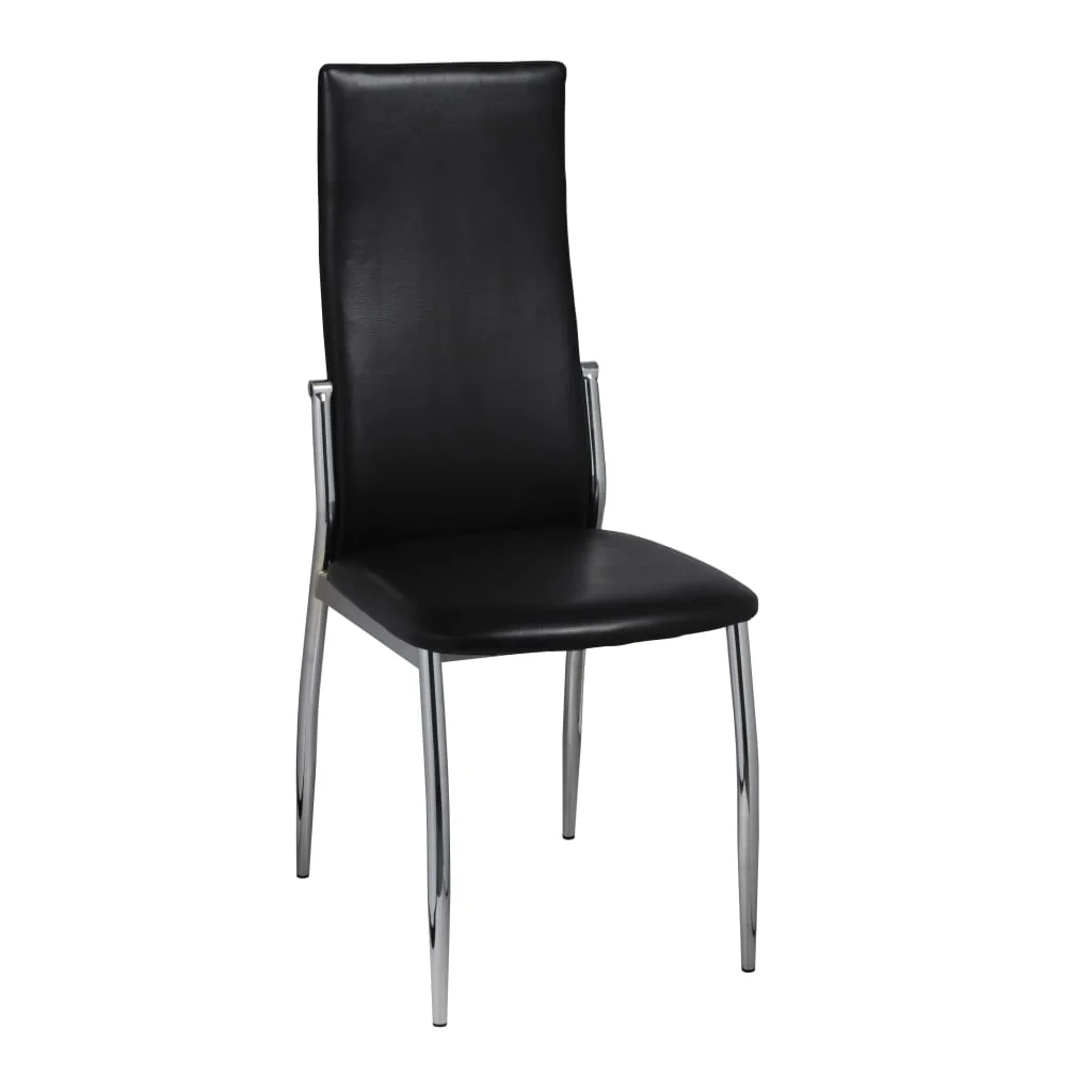 spisebordsstole 2 stk. kunstlæder sort - Image 3