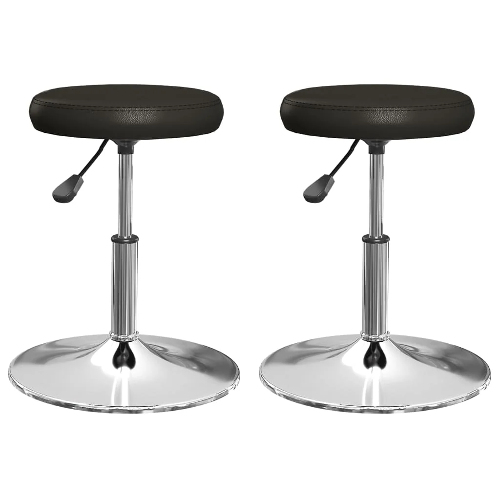 spisebordsstole 2 stk. kunstlæder sort - Image 2