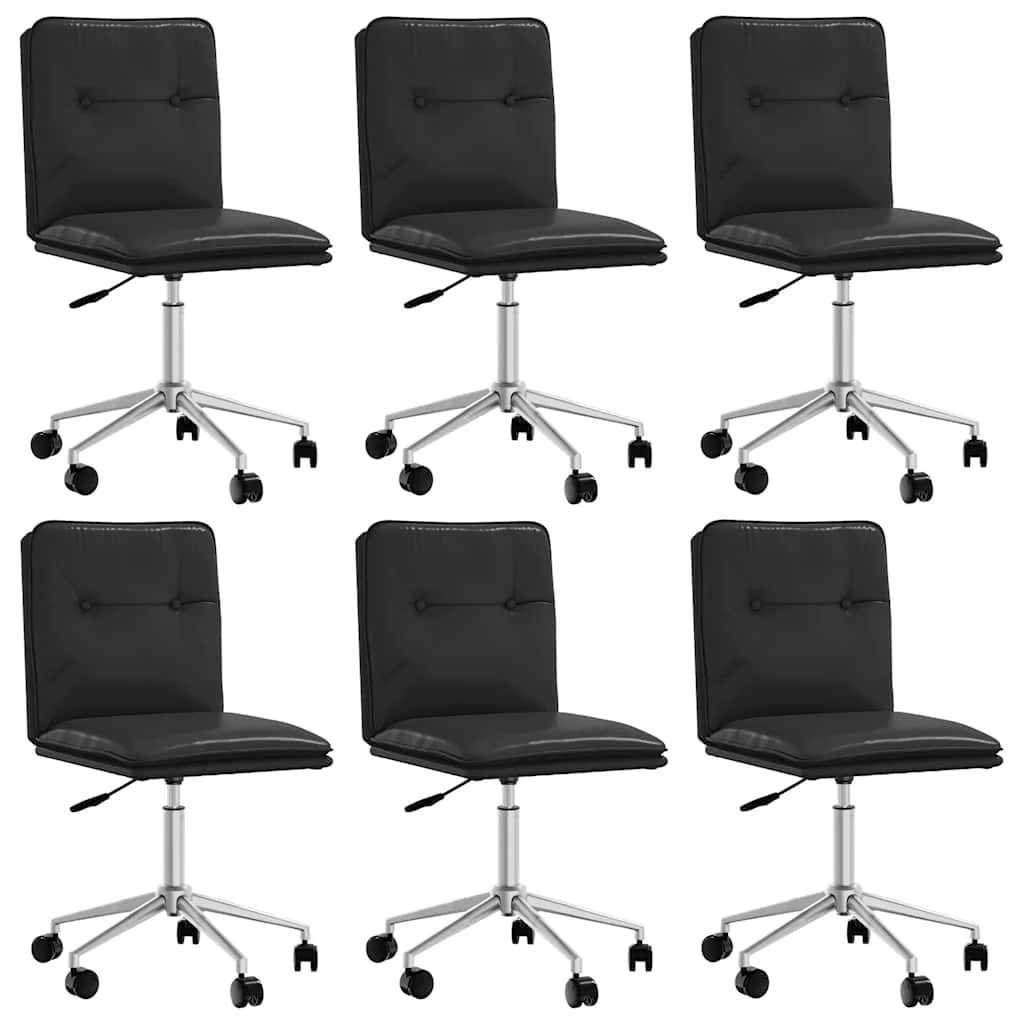 spisebordsstole 6 stk. kunstlæder sort - Image 2