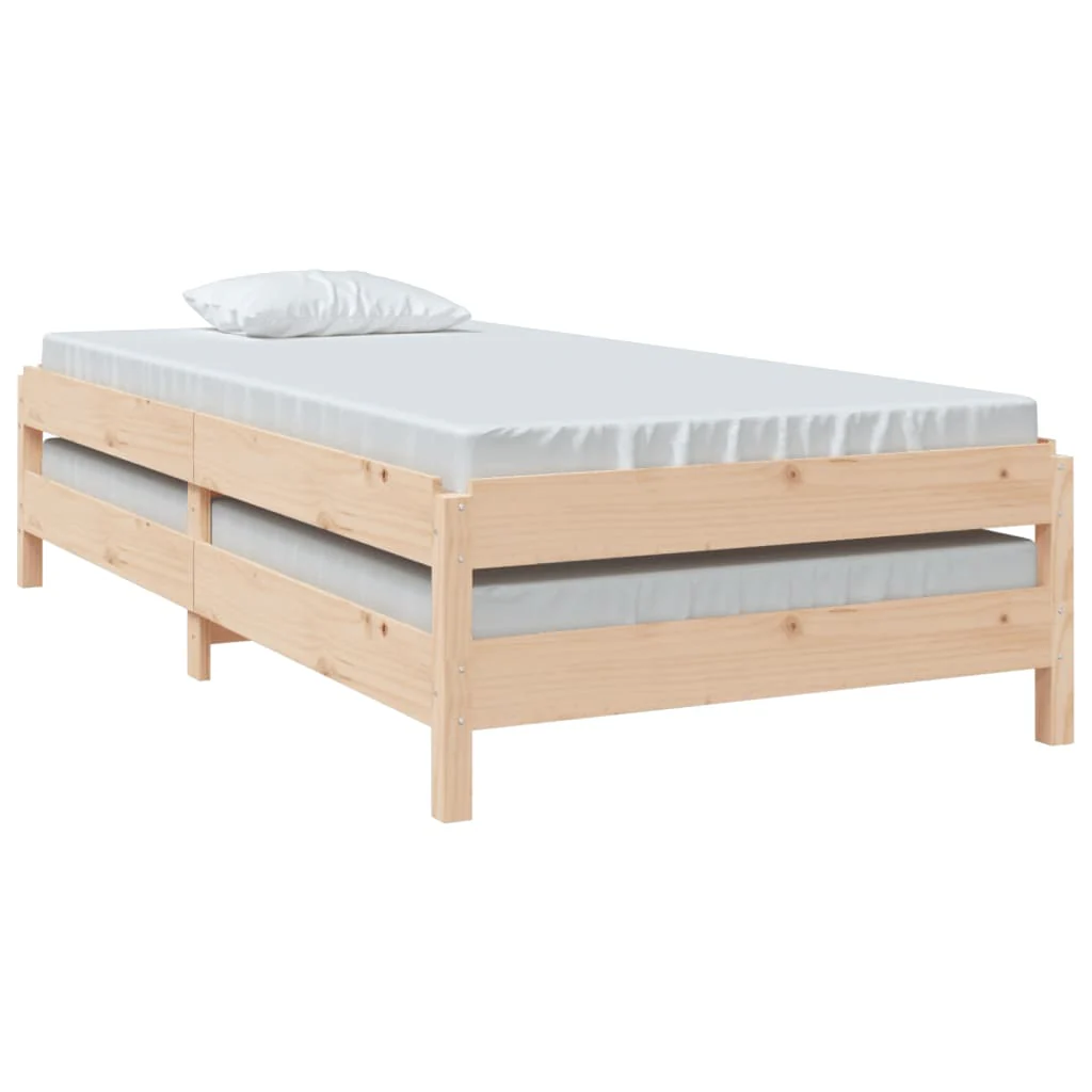 stabelbar seng 75x190 cm massivt fyrretræ - Image 5