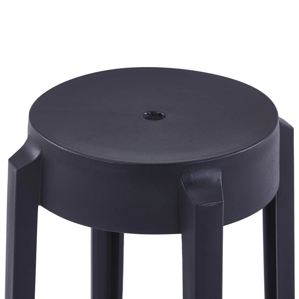 stabelbare taburetter 4 stk. plastik sort - Image 5