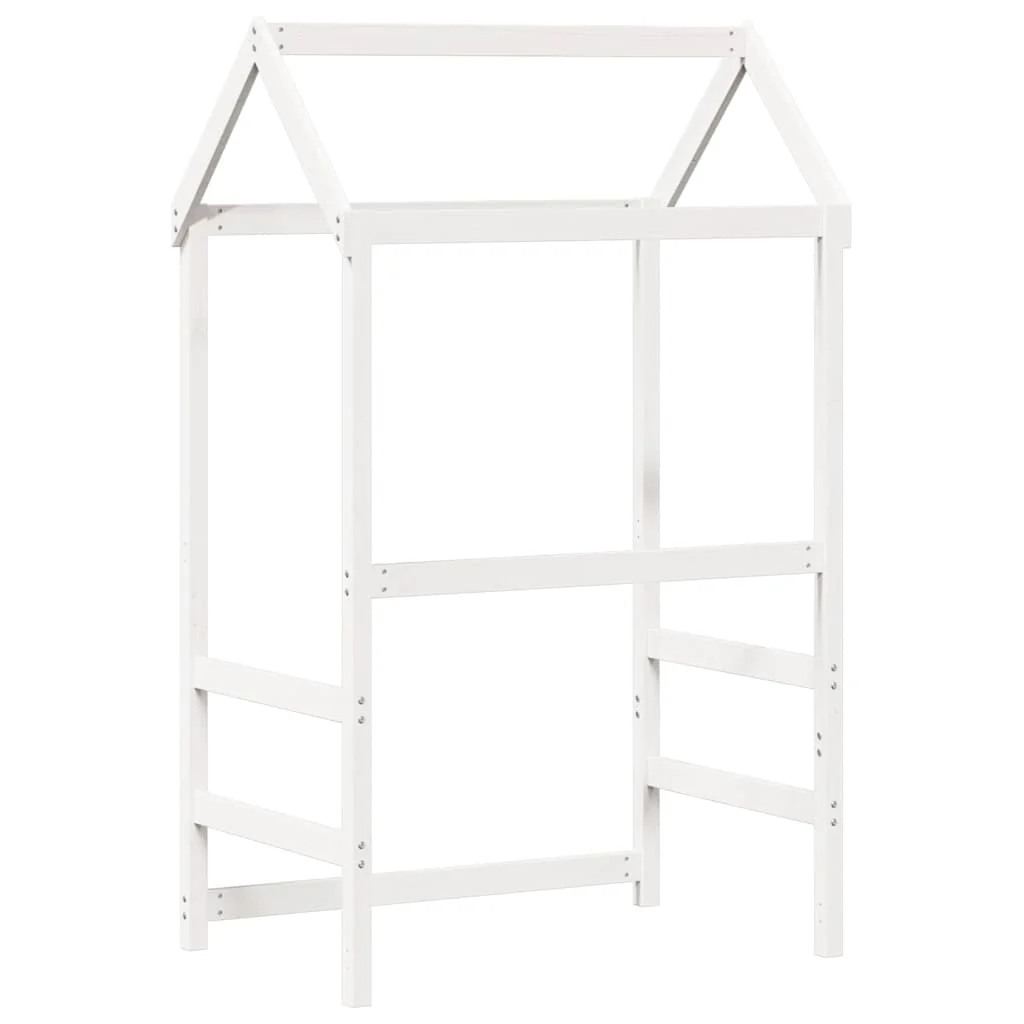 stel til husseng 118x70x176,5 cm massivt fyrretræ hvid - Image 6
