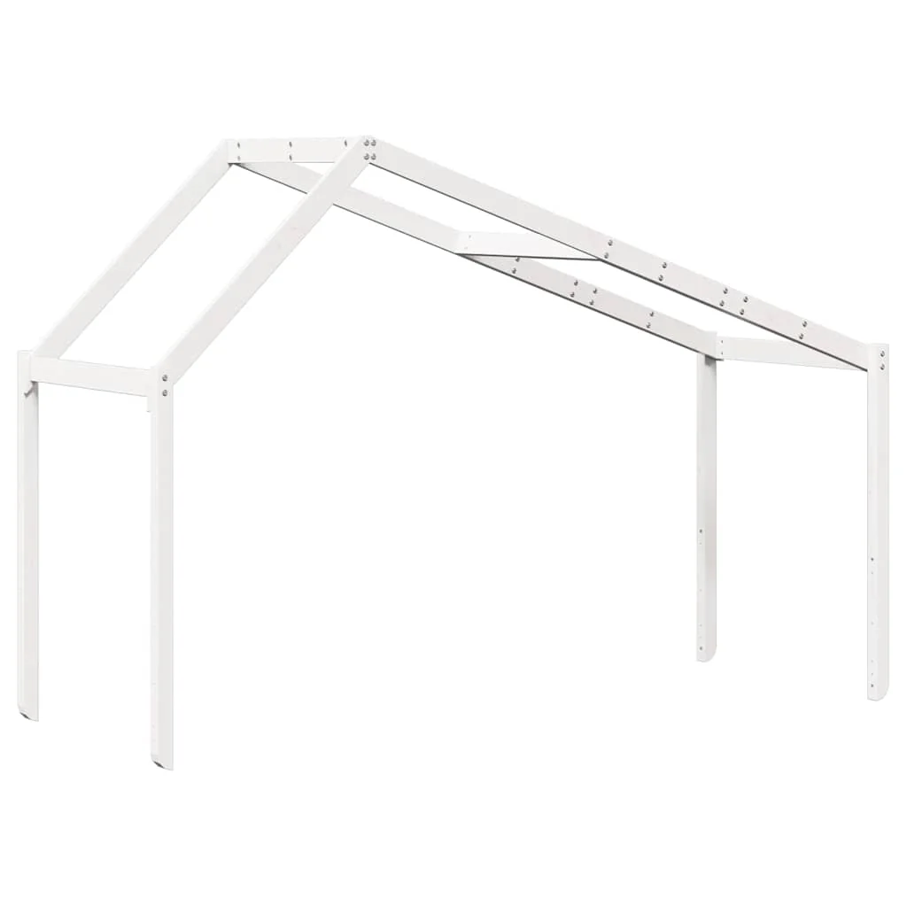 stel til husseng 203x95,5x142 cm massivt fyrretræ hvid - Image 6