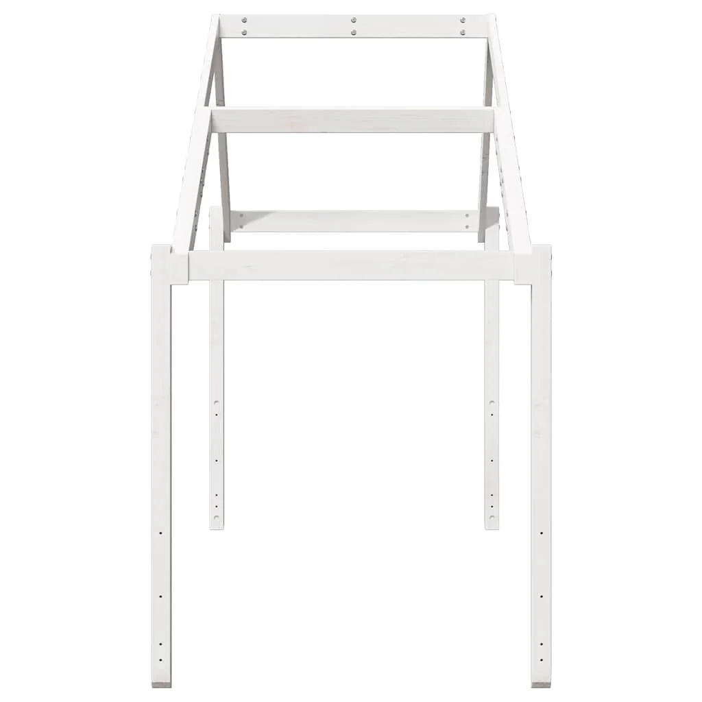 stel til husseng 213x85,5x144,5 cm massivt fyrretræ hvid - Image 5