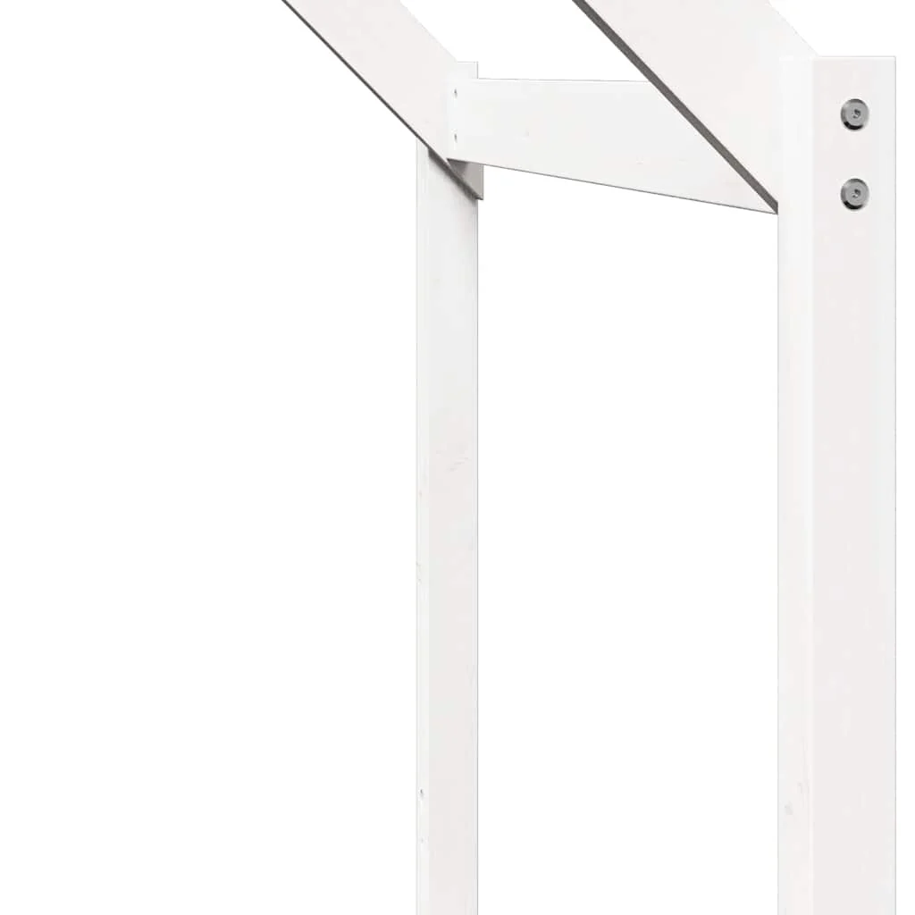 stel til husseng 213x85,5x144,5 cm massivt fyrretræ hvid - Image 7