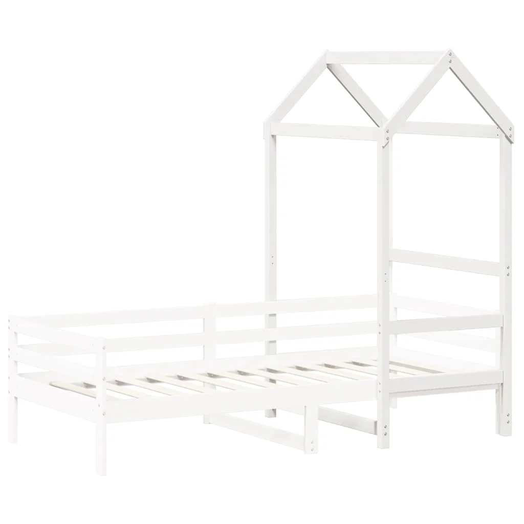 stel til husseng 98x70x176,5 cm massivt fyrretræ hvid - Image 3