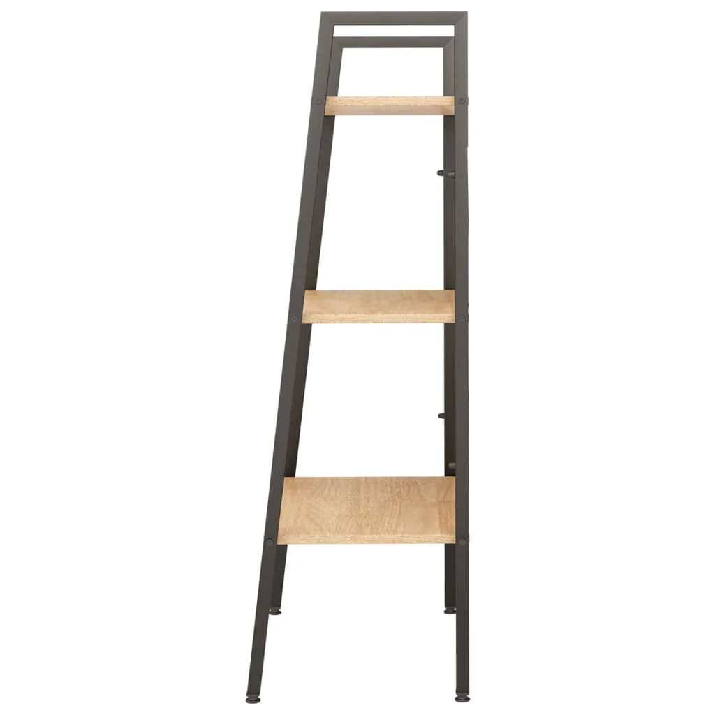 stigereol med 3 hylder 56x35x108 cm lysebrun og sort - Image 4