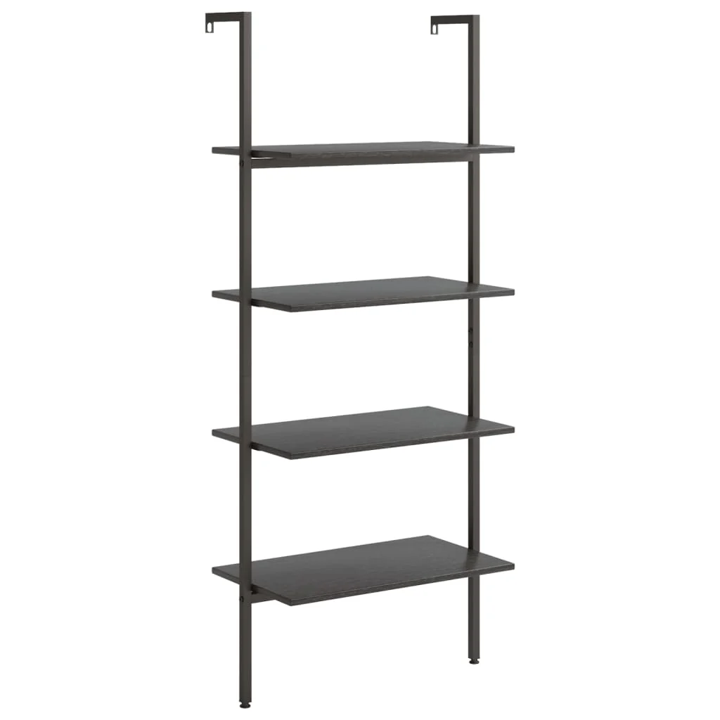 stigereol med 4 hylder 64x35x152,5 cm sort - Image 2