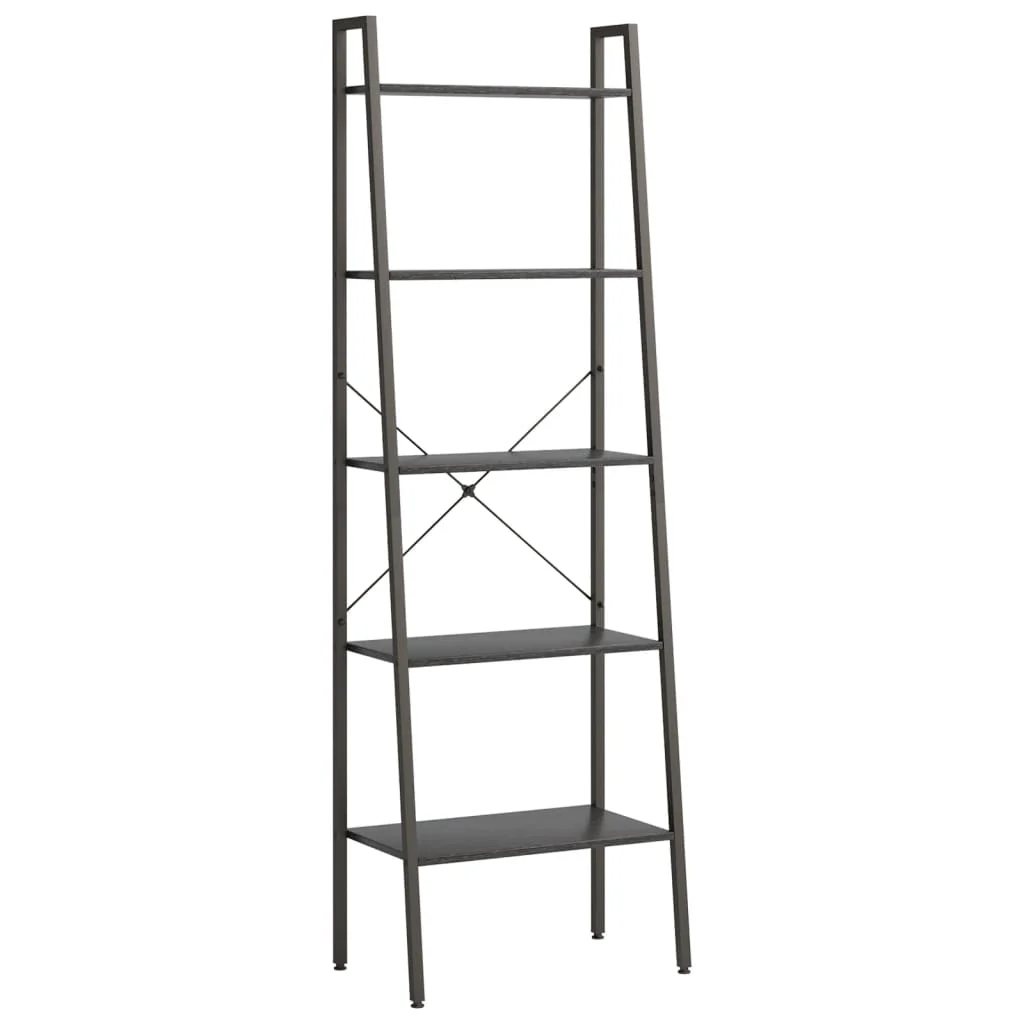 stigereol med 5 hylder 56x35x174 cm sort - Image 2