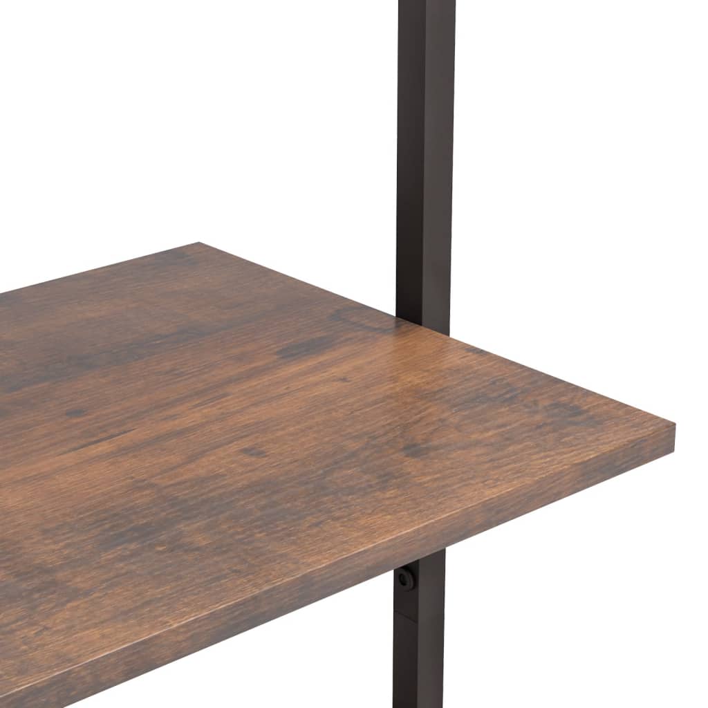 stigereol med 5 hylder 64x35x185 cm mørkebrun og sort - Image 6