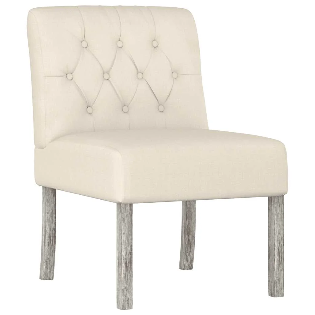 stol med knapdesign hør - Image 2