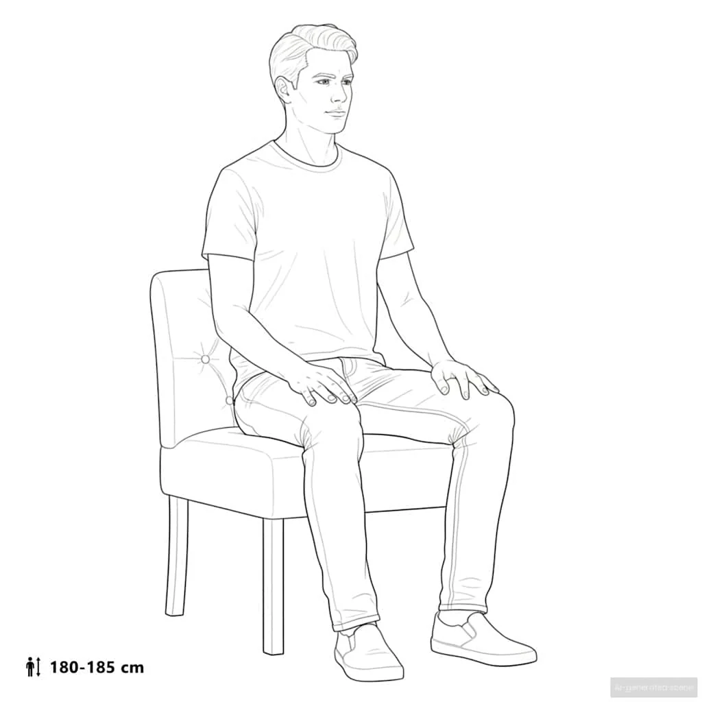 stol med knapdesign hør - Image 8