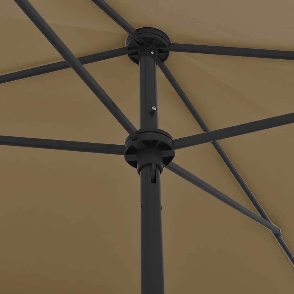 strandparasol 200x125 cm gråbrun - Image 6