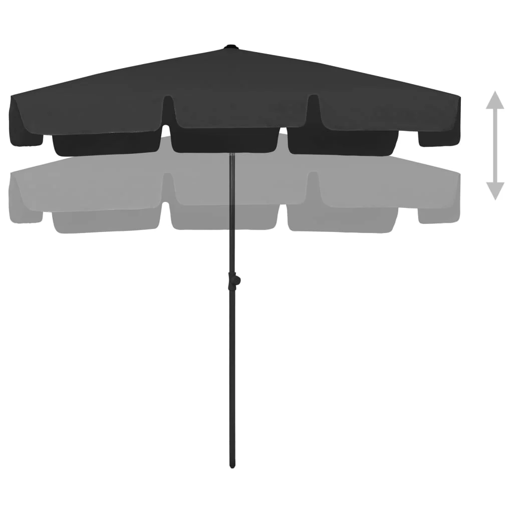 strandparasol 200x125 cm sort - Image 3